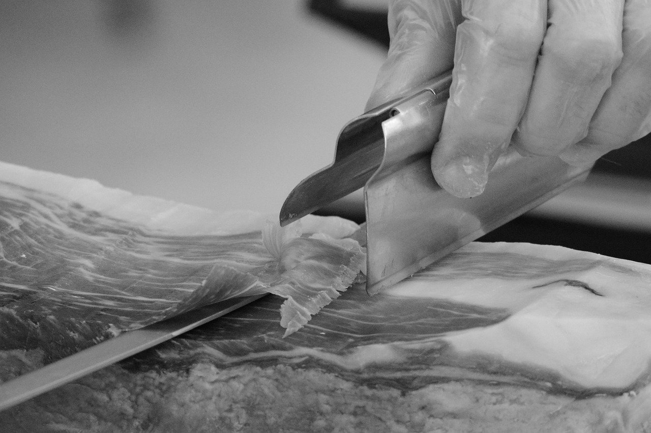 ham, cutting, meat